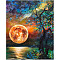 DIY Natural Scenery Pattern 5D Diamond Painting Kits, Including Waterproof Painting Canvas, Rhinestones, Diamond Sticky Pen, Plastic Tray Plate and Glue Clay, Tree Pattern, Dark Orange, Canvas: 300x400mm