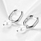 Fashionable Simple U-shaped Earrings for Women, with Shell Imitation Pearl, Platinum