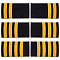 AHADERMAKER 3 Pairs 3 Styles Rectangle Polyester Pilot Epaulettes, Sew on Felt Cloth Shoulder Badges, Gold, 90~92x49~50x2~2.5mm, 1 pair/style