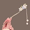 Alloy Hair Sticks, Hair Accessories for Women Girls, Misty Rose, 180mm