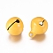 Baking Painted Iron Bell Pendants, Round, Yellow, 17x13.5mm, Hole: 2.5mm