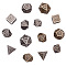 Gorgecraft Alloy Dice, for Home Decorations, Mixed Shapes, Mixed Color, 14~23.5x14~20x14~20.5mm, 2 Colors, 1set/color, 2sets/bag