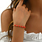 Vintage Ethnic Style Brass & Plastic Beaded Bracelets for Women's Daily Wear, Golden, Red, 7-1/8 inch(18cm)