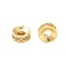 Rack Plating Brass Clear Cubic Zirconia Beads, Cadmium Free & Lead Free, Column, Real 18K Gold Plated, 6x2mm, Hole: 2.5mm