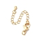 Rack Plating Brass Ends with Chain and Clasps, Long-Lasting Plated, Lead Free & Cadmium Free, Teardrop, Light Gold, 75mm