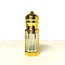 Glass Roller Ball Bottles, Essential Oil Bottles, with Alloy Lid, Gold, 2.8x2.8x7.5cm, Capacity: 12ml(0.41fl. oz)