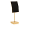 Velvet & Metal Single Necklace Display Riser Stands, L-Shaped, Golden, Black, 4.5x4.5x16.5cm