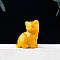 Natural Yellow Jade Carved Healing Lucky Cat Figurines, Reiki Energy Stone Home Desktop Decoration, 30x23mm