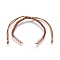 Nylon Cord Braided Bead Bracelets Making, with Brass Beads, Long-Lasting Plated, Real Rose Gold Plated, Saddle Brown, 10-1/4 inch~11-5/8 inch(26~29.6cm)