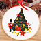 DIY Christmas Embroidery Kits, Including Embroidery Cloth & Thread, Needle, Embroidery Hoop, Instruction Sheet, Christmas Tree, 300x300mm