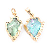 Electroplated Natural Quartz Crystal Pendants & Link G-H258-01-2