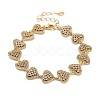 Rack Plating Brass Pave Clear Cubic Zirconia Heart Link Chain Bracelets for Women BJEW-R317-06G-1