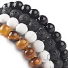 4Pcs 4 Style Synthetic & Natural Mixed Gemstone Round Beaded Stretch Bracelets Set for Men Women BJEW-JB08872-5
