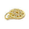 Brass Micro Pave Clear Cubic Zirconia Charms ZIRC-F132-28G-3