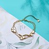 Brass Heart & Moon Link Multi-strand Bracelet BJEW-JB08841-2