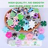 12Pcs 3 Colors Clover Food Grade Eco-Friendly Silicone Focal Beads SIL-SZ0001-18-5