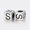 304 Stainless Steel Large Hole Letter European Beads STAS-H428-01AS-S-2