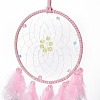 Iron Woven Web/Net with Feather Pendant Decorations AJEW-B017-02-3