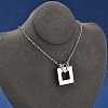 304 Stainless Steel Heart Square Urn Ashes Necklaces STAS-Z106-07P-2