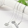 304 Stainless Steel Double Layered Necklaces NJEW-P320-14G-02-2