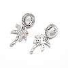 Large Hole Brass Micro Pave Cubic Zirconia European Dangle Charms CPDL-E027-06P-1