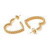 Rack Plating Brass Heart Stud Earrings EJEW-R151-03G-2