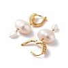 Potato Natural Pearl Hoop Earrings for Women EJEW-E303-38G-2