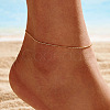 925 Sterling Silver Ball Chain Anklet AJEW-Z029-18G-4