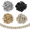 SUPERFINDINGS 4 Strands 4 Colors Handmade Spray Painted Acrylic Curb Chains CHAC-FH0001-01-1