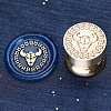 Golden Tone Round Wax Seal Brass Stamp Heads AJEW-S087-02G-03-1