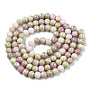 Opaque Crackle Glass Round Beads Strands GLAA-T031-01H-3