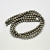 Natural Pyrite Round Beads Strands G-F197-07-8mm-3