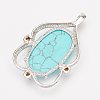 Synthetic Turquoise Pendants G-G677-05P-2