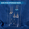 Rectangle Transparent Acrylic Slant Back Earring Display Stands EDIS-WH0031-07-5