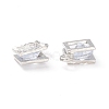 Alloy Clear Cubic Zirconia Charms ZIRC-A022-08P-2