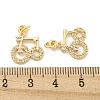 Brass Micro Pave Clear Cubic Zirconia Pendants KK-Z044-27G-3