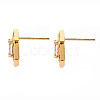 Brass Micro Pave Clear Cubic Zirconia Stud Earrings EJEW-S210-016A-NR-3