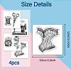 4Pcs 4 Styles PVC Stamp DIY-WH0487-0062-6