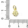 Brass Micro Pave Clear Cubic Zirconia Charms KK-H475-59G-07-3