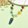 Natural & Synthetic Mixed Gemstone Nugget Pendant Necklaces with Alloy Chains NJEW-TA00126-2