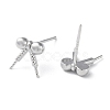 Rhodium Plated 925 Sterling Silver Stud Earring Findings STER-M115-02P-2