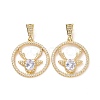 Brass Micro Pave Cubic Zirconia Pendants ZIRC-F134-24G-03-2