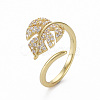 Brass Micro Pave Clear Cubic Zirconia Cuff Rings RJEW-Q164-014-NF-3