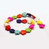 Flower Synthetic Turquoise Beads Strands X-TURQ-I021-15mm-02-2