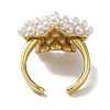 Rack Plating Brass Micro Pave Pearl Rings RJEW-R315-02B-G-2