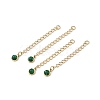 Ion Plating(IP) 316 Surgical Stainless Steel Curb Chain Extender with Malachite Round Charm STAS-A097-01G-10-1