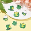 8Pcs 4 Style Saint Patrick's Day Theme Alloy Enamel Pendants ENAM-FS0001-72-8