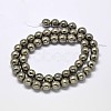 Natural Pyrite Round Beads Strands G-F197-07-8mm-2