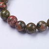 Natural Unakite Beaded Stretch Bracelets BJEW-I253-10mm-04-3