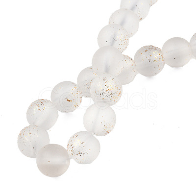 Frosted Spray Painted Glass Beads Strands GLAA-N035-03D-C07-1